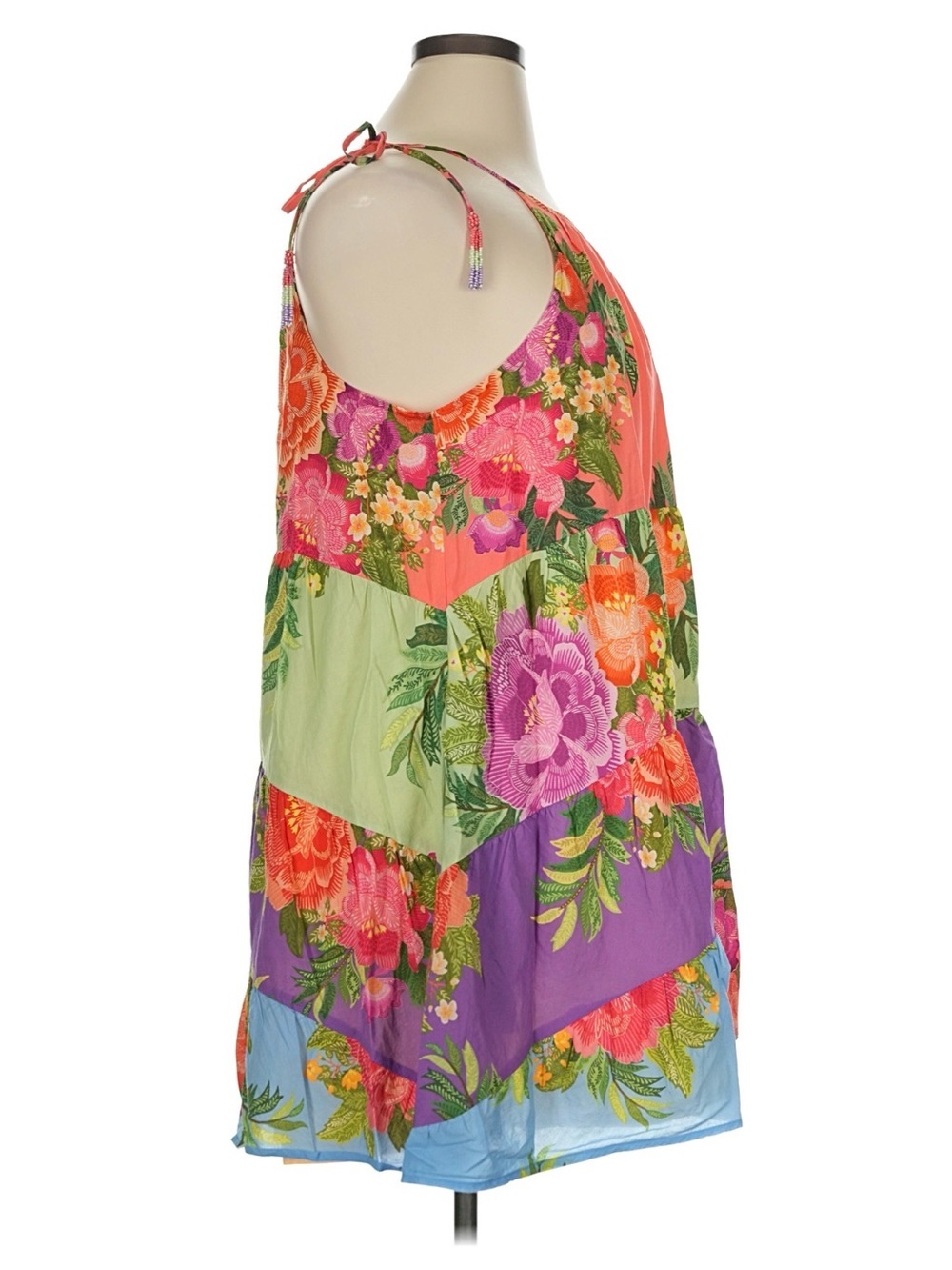 FARM Rio Halter Floral Tiered Mini Dress EUC Size CL - Picture 4 of 7